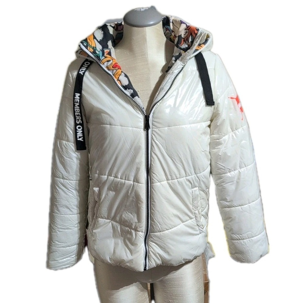 Members Only Nickelodeon Puffer Coat Jacket Rug Rats 90s Cartoon Lining S